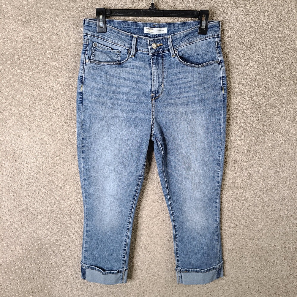 Levi's Jeans Womens 10 Blue Mid Rise Capri Signature Medium‎ Wash Denim Stretch